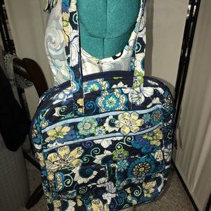 Tall Vera Bradley zip tote mod floral blue